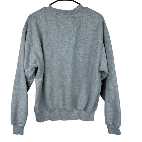 Vintage Y2K Champion Pullover Sweatshirt Unisex L Gray Crewneck Embroidered Logo - Picture 2 of 10